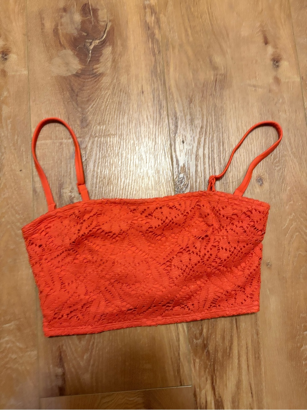 Aerie Large Orange Bandeau Swim Top